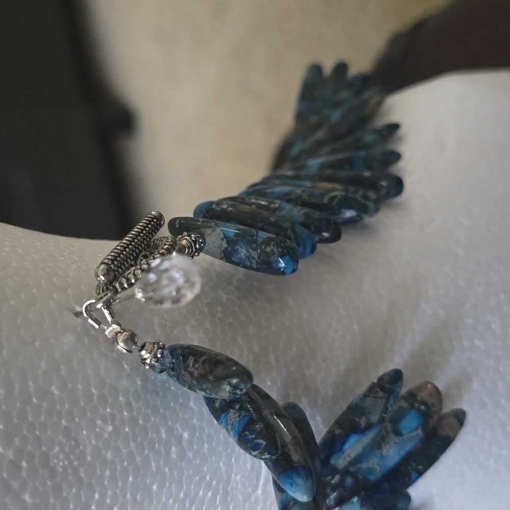 Oceanic Blue Jasper Stone Necklace View 3